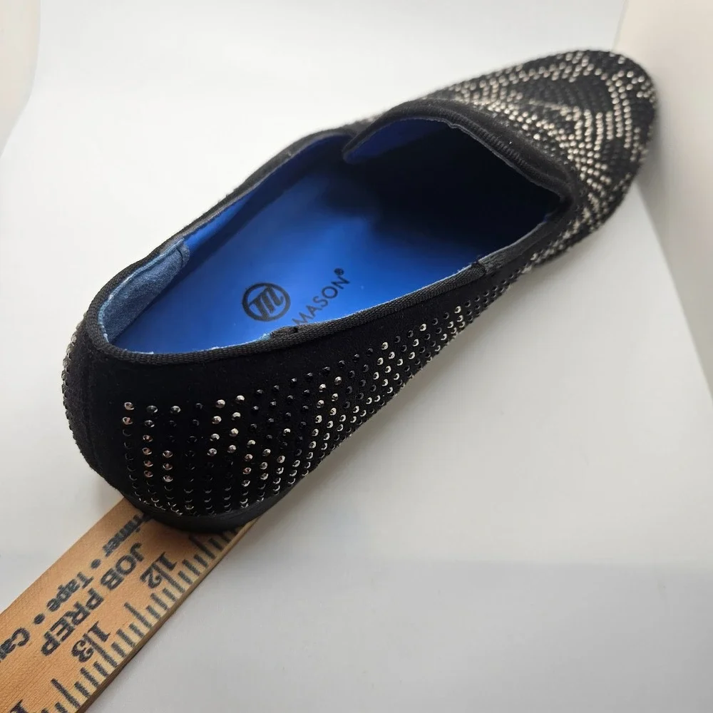 Oliver Mason Sz 10 Black Studded Loafers Mens Dress‎ Shoes Rhinestone Style